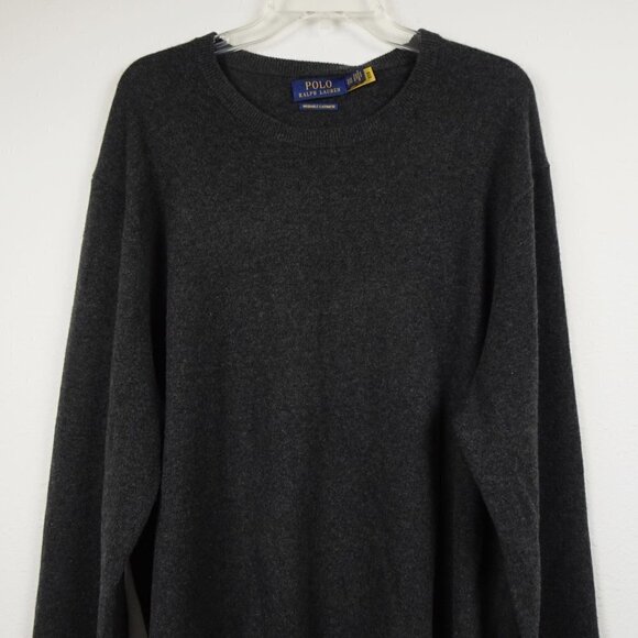 Polo Ralph Lauren Cashmere Sweater Men's Size 2XL Gray Crew Neck Washable $298 - Picture 2 of 7